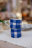 Set of 2 Gingham Squat Mugs