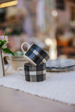 Set of 2 Gingham Squat Mugs
