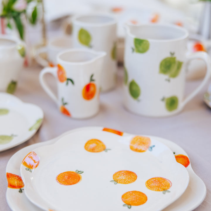 Set of 4 Citrus Garden Scallop Side Plates