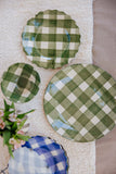 Gingham Dinner Service - Dark Green
