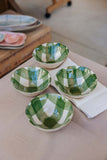 Set of 4 Gingham Organic Pudding Bowls
