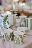 Set of 2 Green Vine Small Straight Mugs