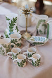 Set of 4 Green Vine Espresso Cups